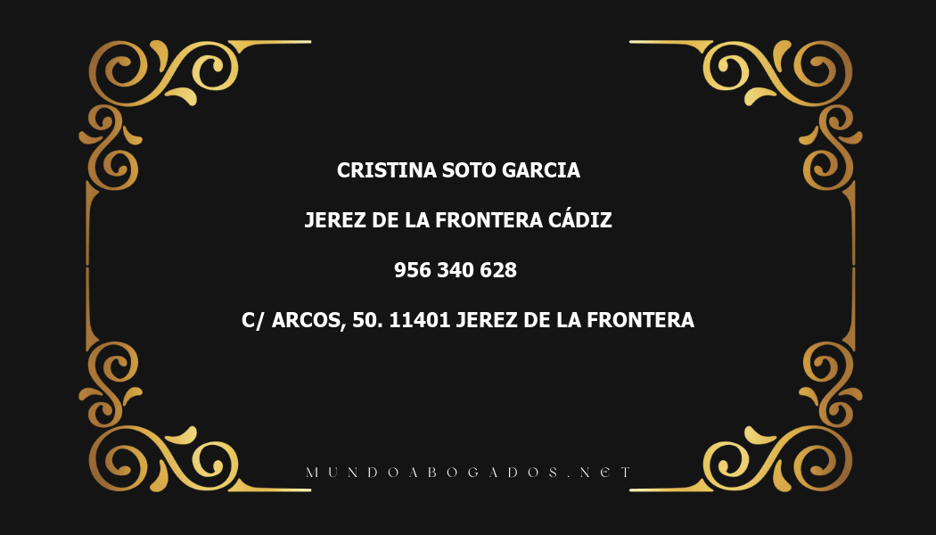 abogado Cristina Soto Garcia en la localidad de Jerez de la Frontera