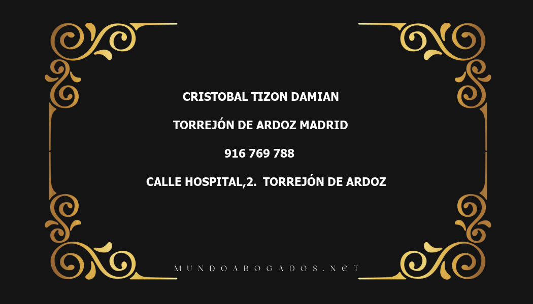 abogado Cristobal Tizon Damian en la localidad de Torrejón de Ardoz