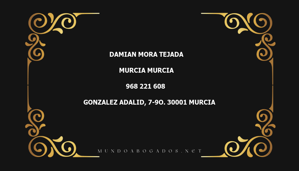 abogado Damian Mora Tejada en la localidad de Murcia