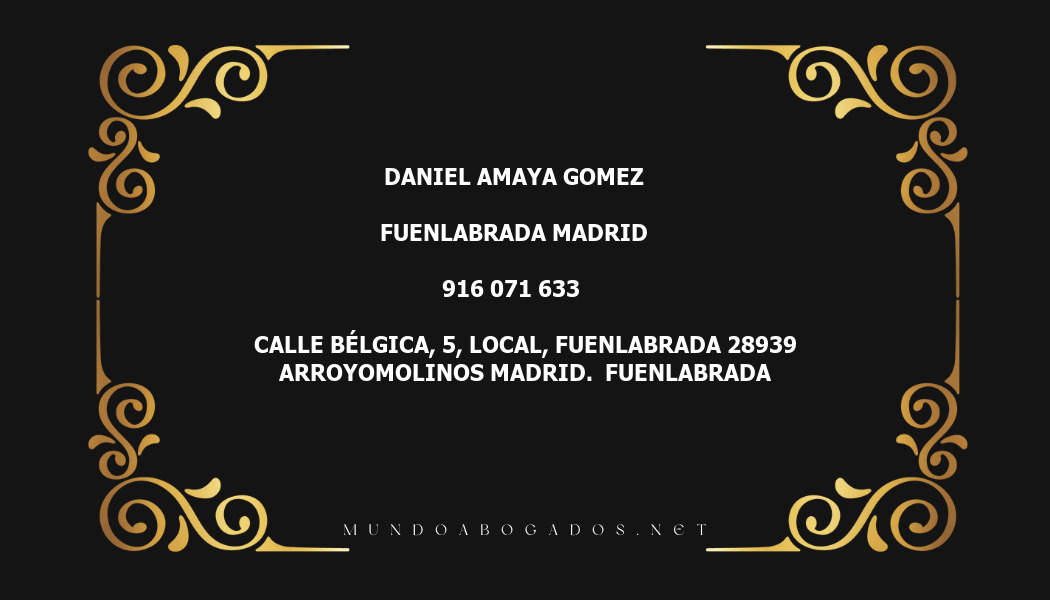 abogado Daniel Amaya Gomez en la localidad de Fuenlabrada