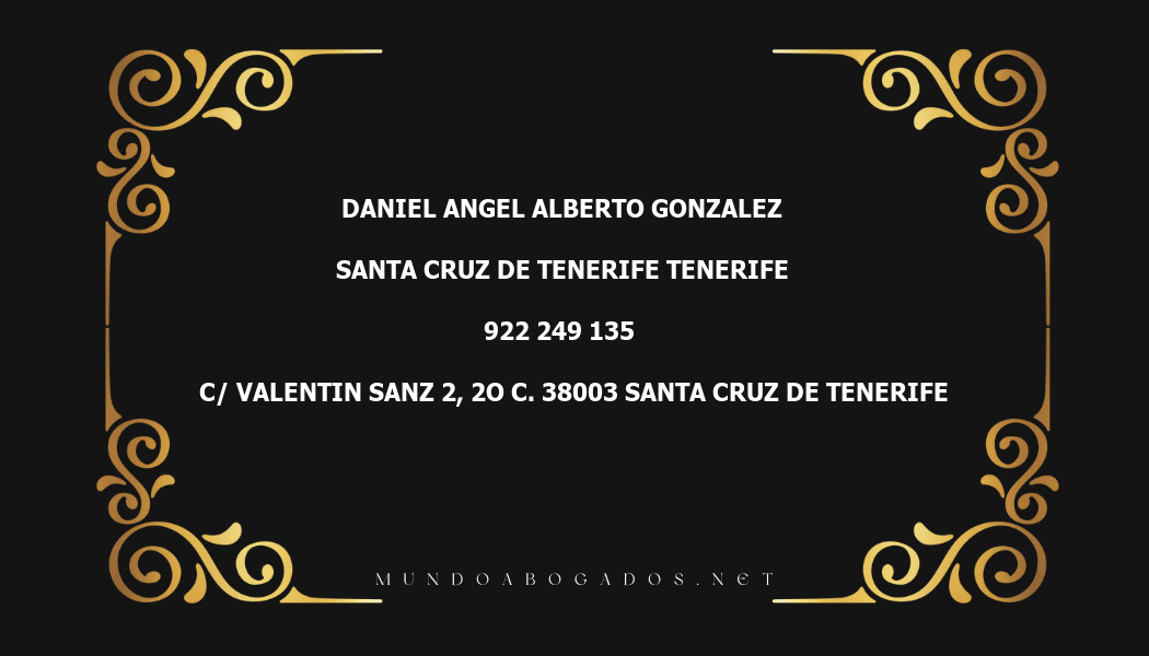 abogado Daniel Angel Alberto Gonzalez en la localidad de Santa Cruz de Tenerife