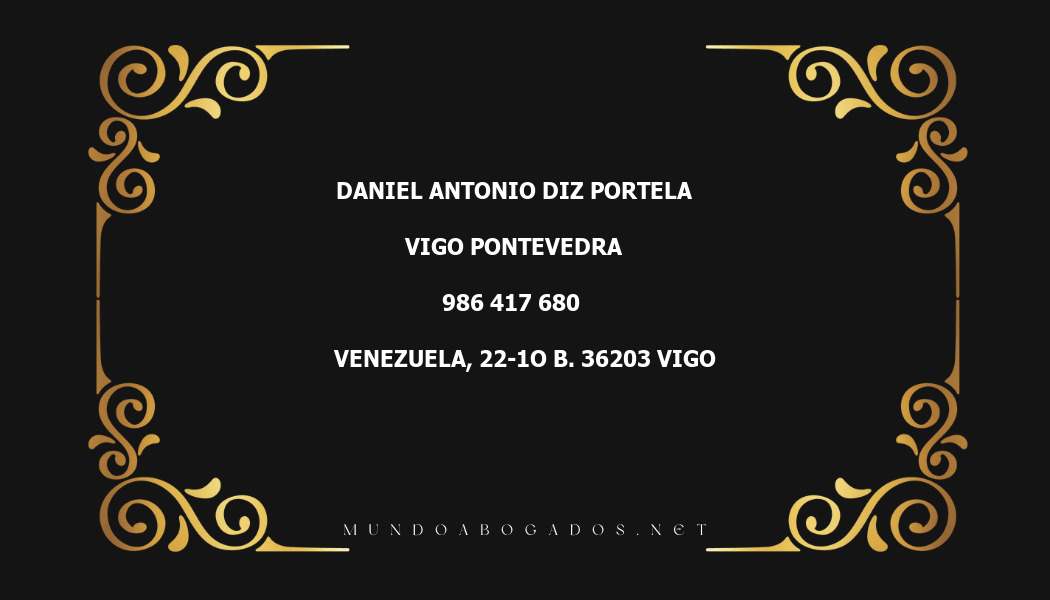 abogado Daniel Antonio Diz Portela en la localidad de Vigo