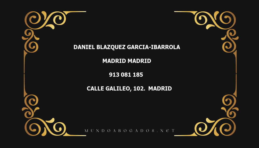 abogado Daniel Blazquez Garcia-Ibarrola en la localidad de Madrid