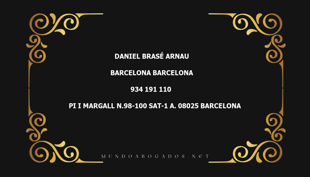 abogado Daniel Brasé Arnau en la localidad de Barcelona