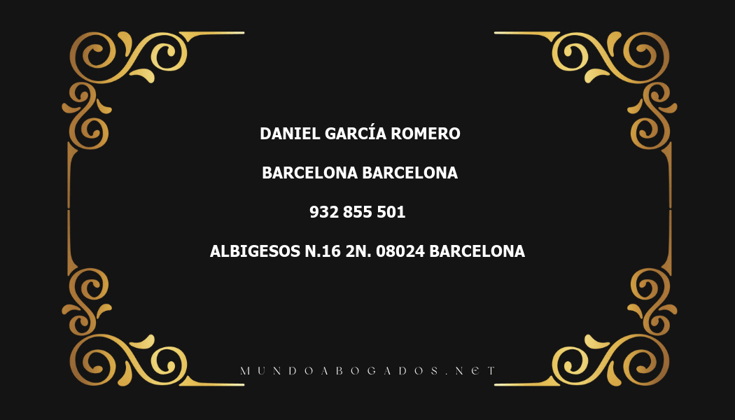 abogado Daniel García Romero en la localidad de Barcelona