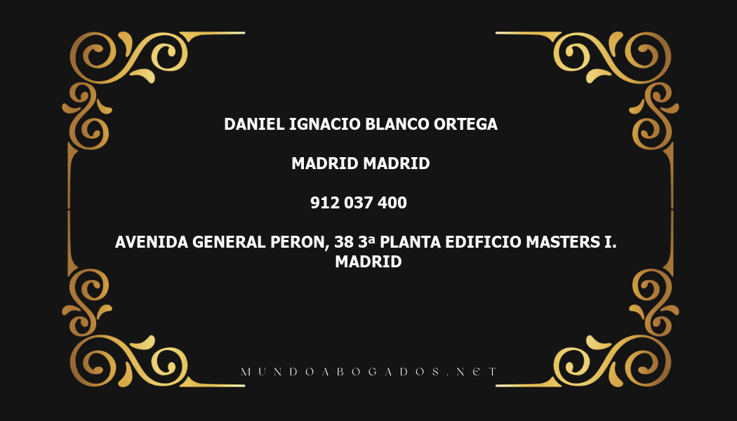 abogado Daniel Ignacio Blanco Ortega en la localidad de Madrid