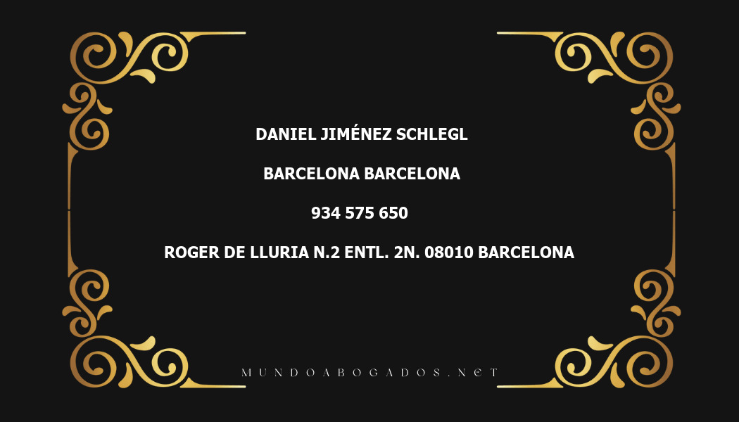 abogado Daniel Jiménez Schlegl en la localidad de Barcelona