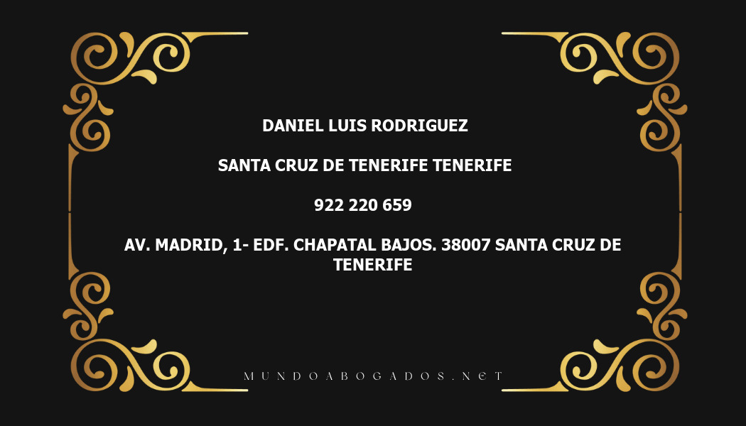 abogado Daniel Luis Rodriguez en la localidad de Santa Cruz de Tenerife