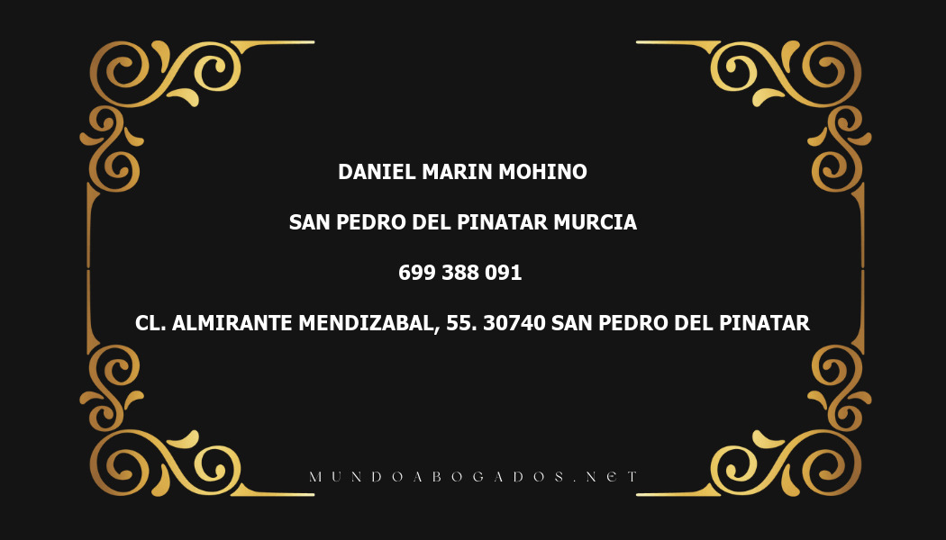 abogado Daniel Marin Mohino en la localidad de San Pedro del Pinatar