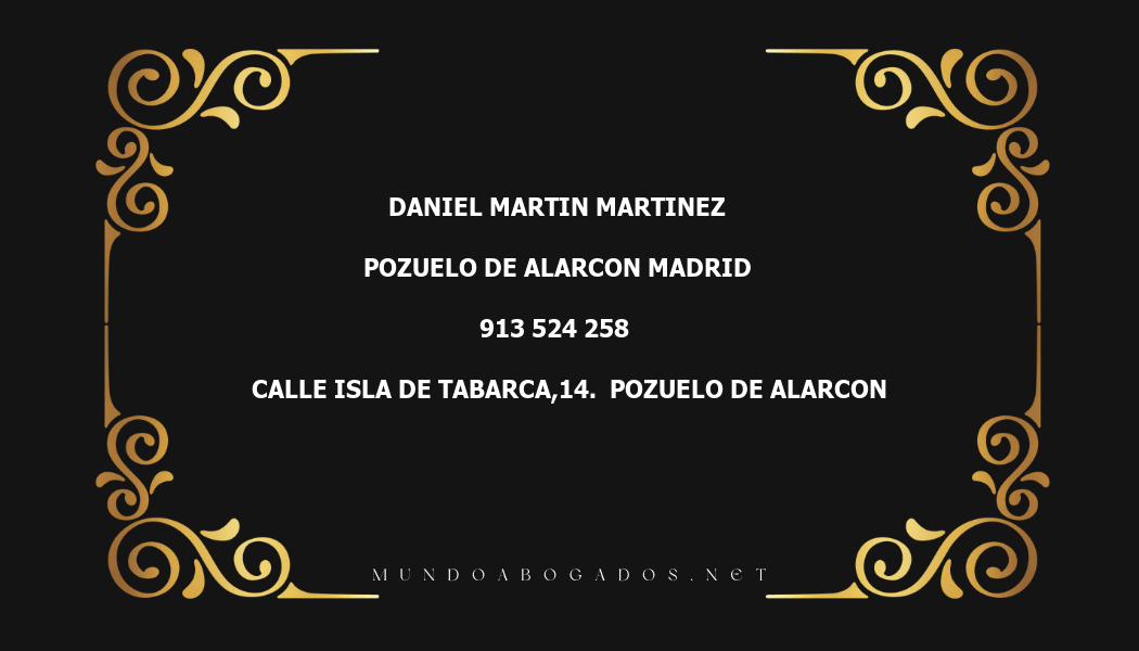 abogado Daniel Martin Martinez en la localidad de Pozuelo de Alarcon