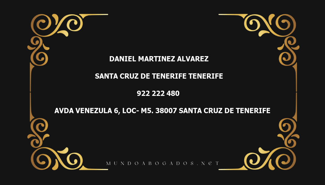 abogado Daniel Martinez Alvarez en la localidad de Santa Cruz de Tenerife