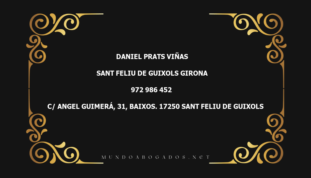 abogado Daniel Prats Viñas en la localidad de Sant Feliu de Guixols