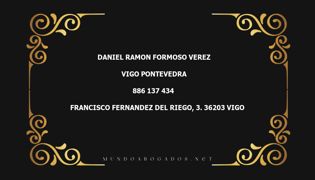 abogado Daniel Ramon Formoso Verez en la localidad de Vigo