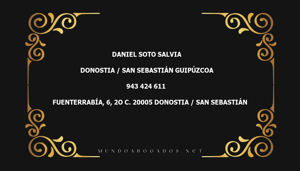 abogado Daniel Soto Salvia en la localidad de Donostia / San Sebastián