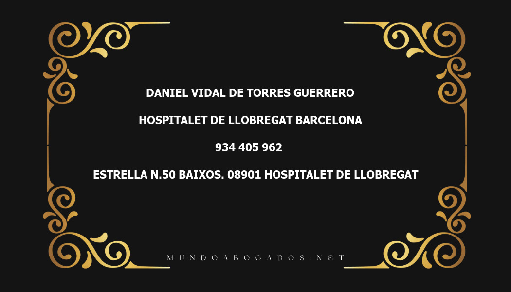 abogado Daniel Vidal De Torres Guerrero en la localidad de Hospitalet de Llobregat