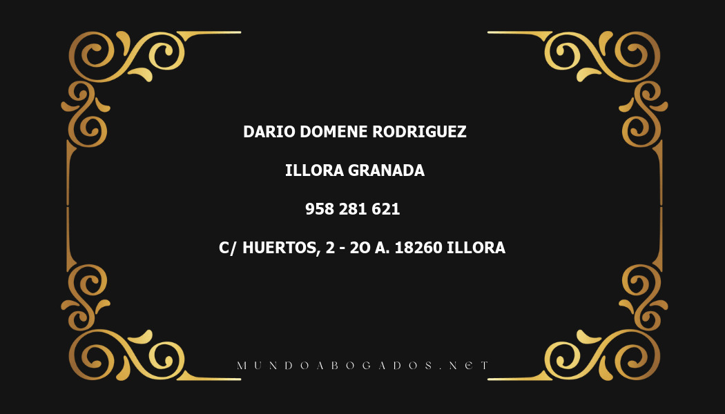 abogado Dario Domene Rodriguez en la localidad de Illora