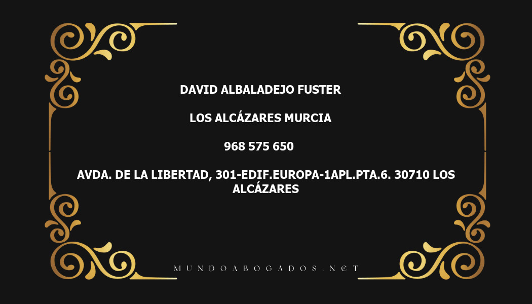 abogado David Albaladejo Fuster en la localidad de Los Alcázares