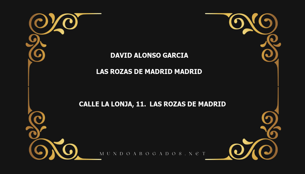 abogado David Alonso Garcia en la localidad de Las Rozas de Madrid