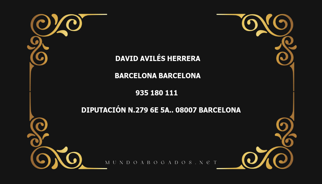 abogado David Avilés Herrera en la localidad de Barcelona