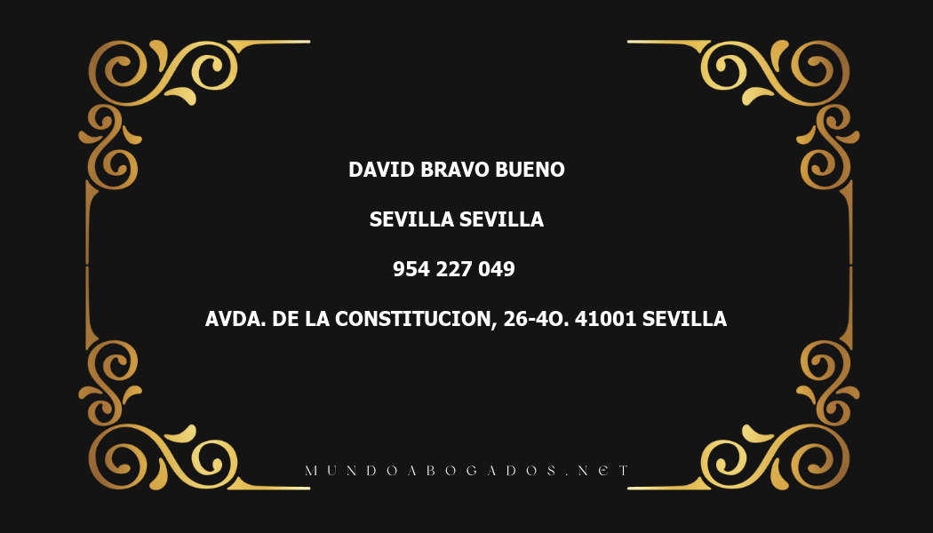 abogado David Bravo Bueno en la localidad de Sevilla