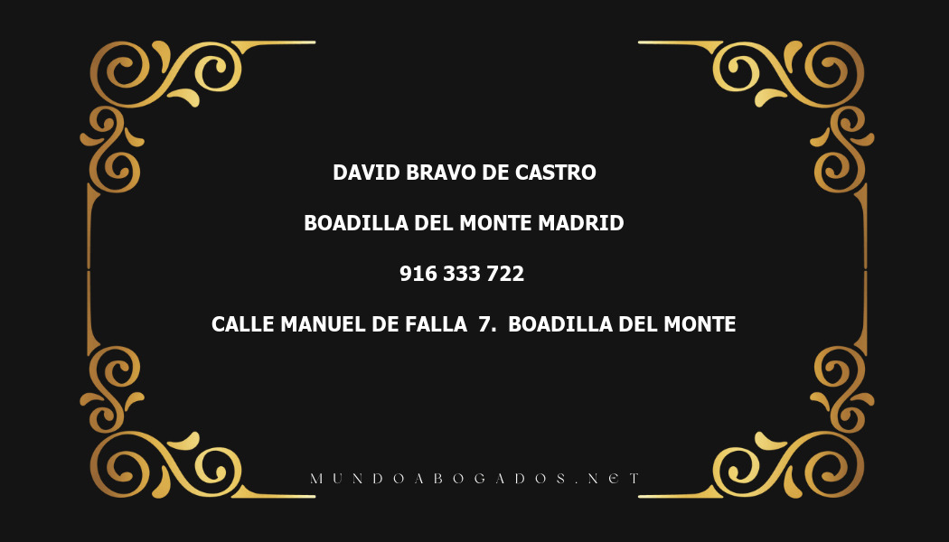 abogado David Bravo De Castro en la localidad de Boadilla del Monte