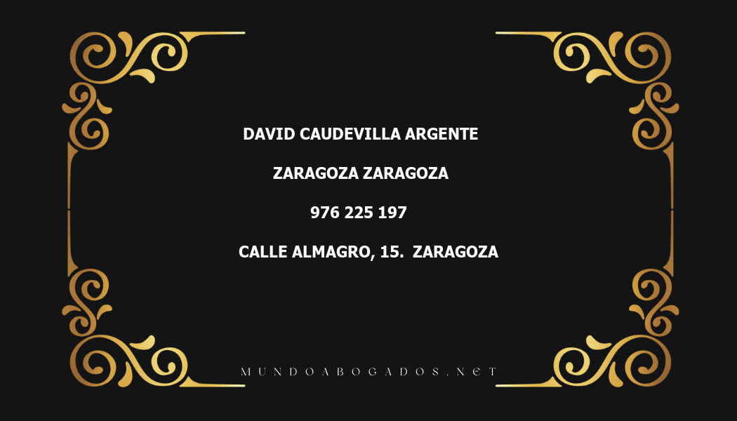 abogado David Caudevilla Argente en la localidad de Zaragoza