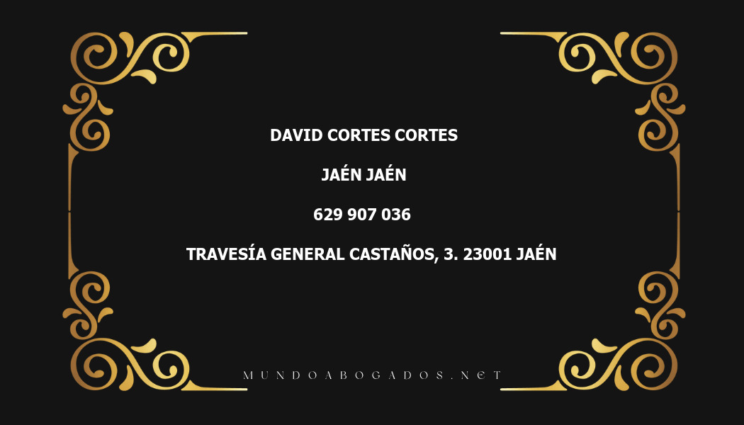 abogado David Cortes Cortes en la localidad de Jaén