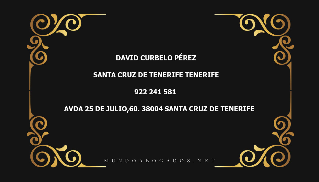 abogado David Curbelo Pérez en la localidad de Santa Cruz de Tenerife