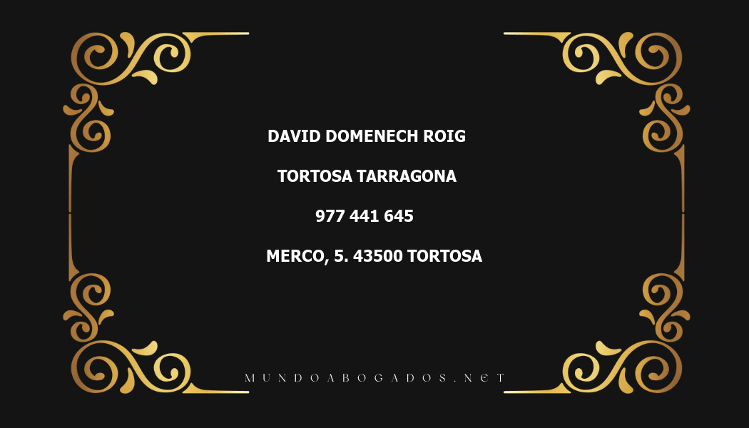 abogado David Domenech Roig en la localidad de Tortosa