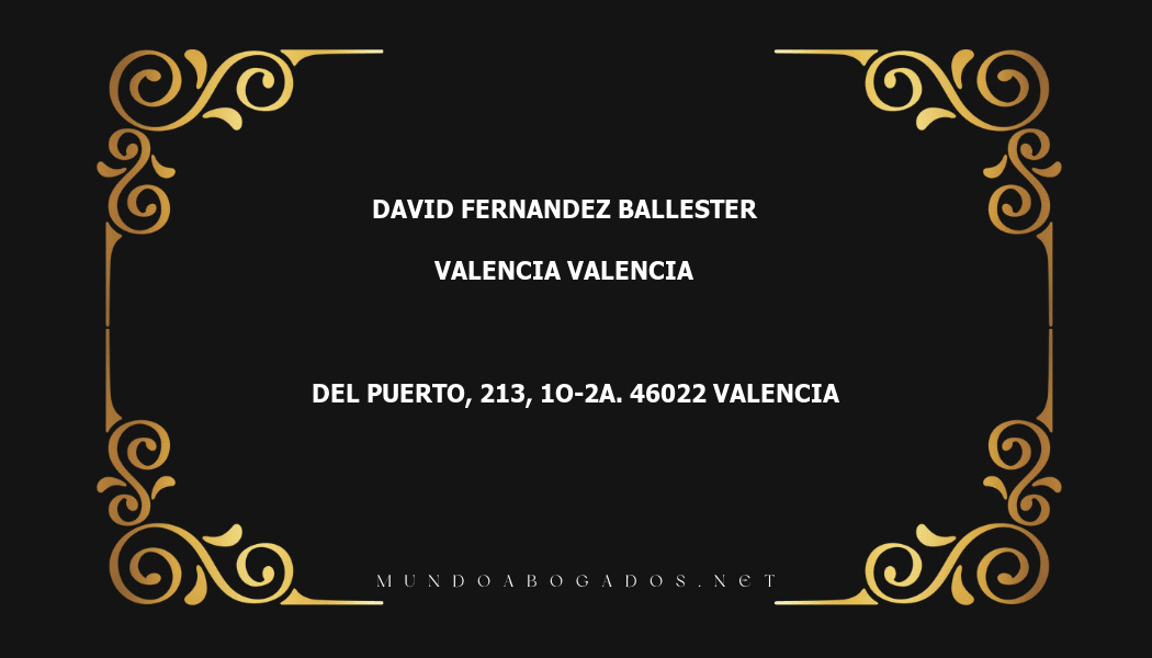 abogado David Fernandez Ballester en la localidad de Valencia