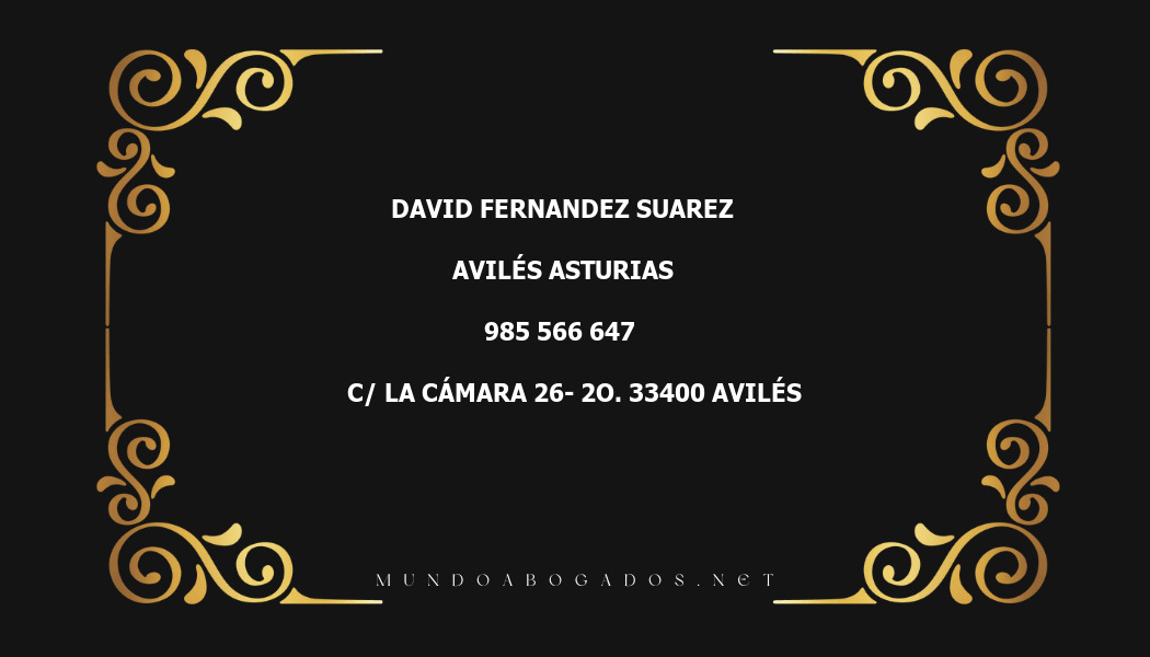 abogado David Fernandez Suarez en la localidad de Avilés