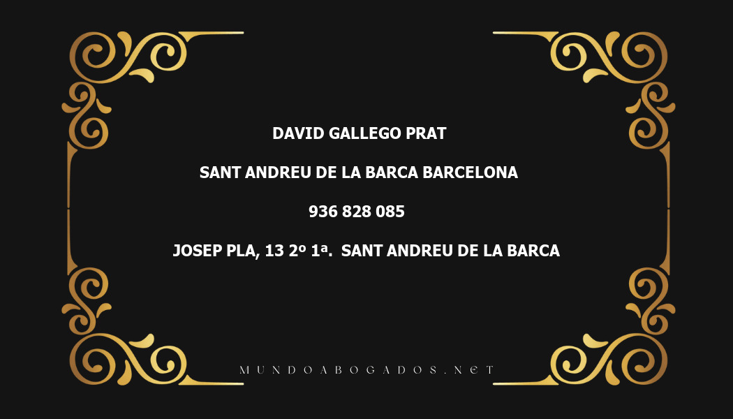 abogado David Gallego Prat en la localidad de Sant Andreu de la Barca