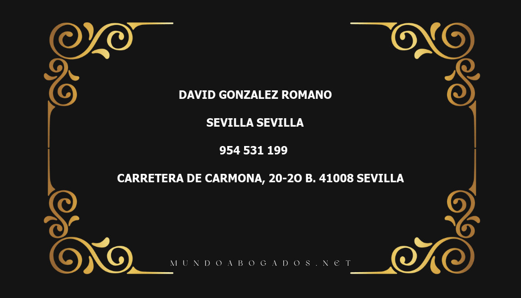 abogado David Gonzalez Romano en la localidad de Sevilla