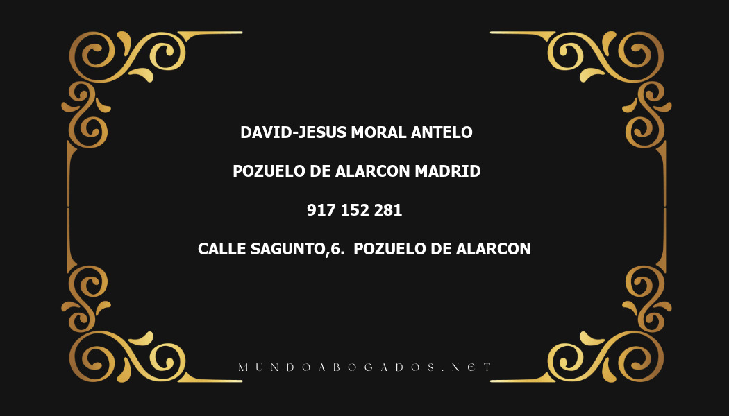 abogado David-Jesus Moral Antelo en la localidad de Pozuelo de Alarcon