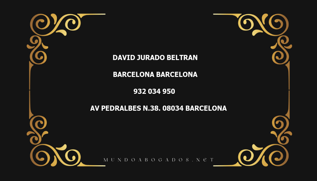 abogado David Jurado Beltran en la localidad de Barcelona