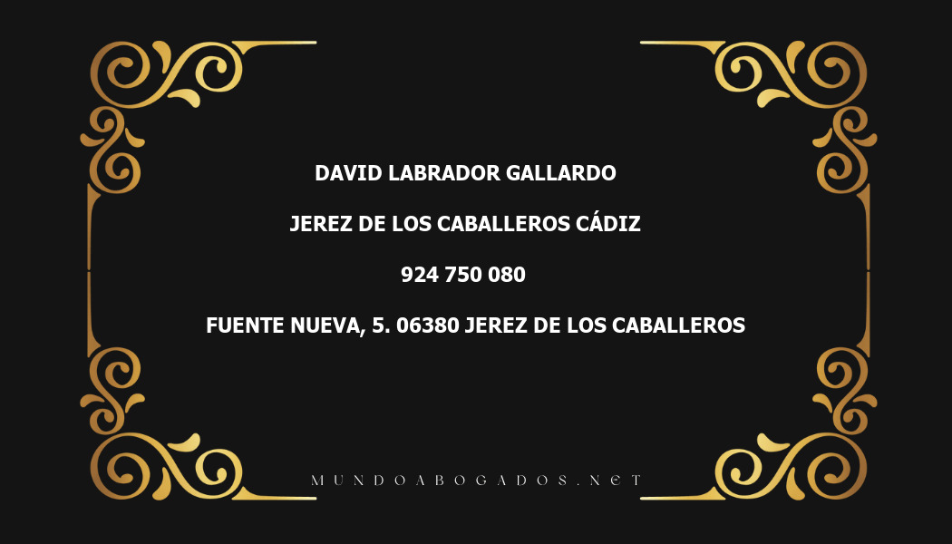 abogado David Labrador Gallardo en la localidad de Jerez de los Caballeros