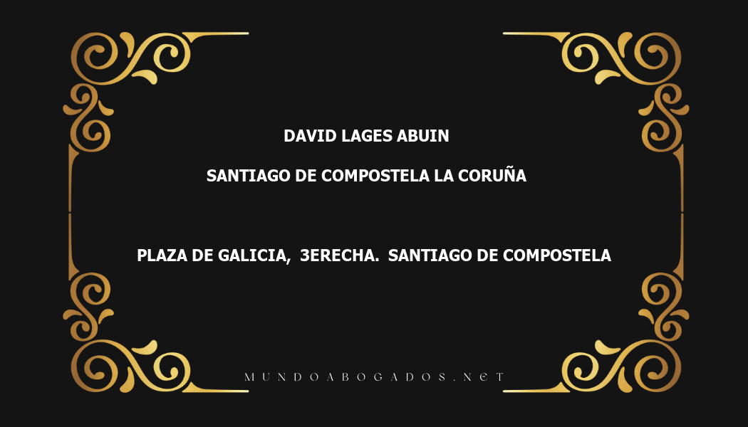 abogado David Lages Abuin en la localidad de Santiago de Compostela