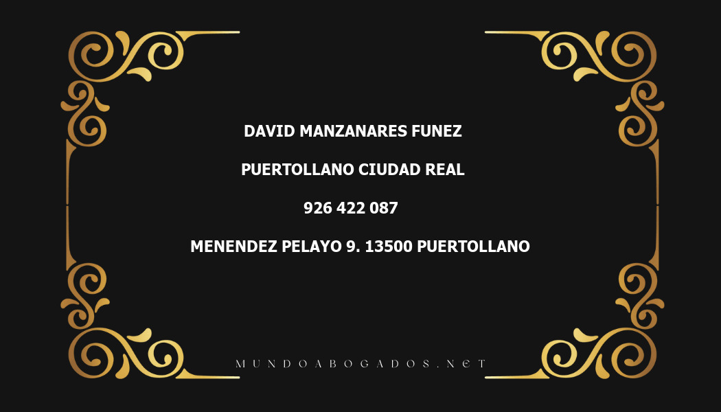 abogado David Manzanares Funez en la localidad de Puertollano