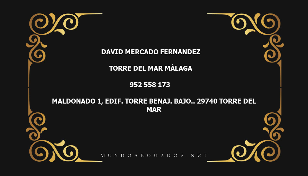 abogado David Mercado Fernandez en la localidad de Torre del Mar