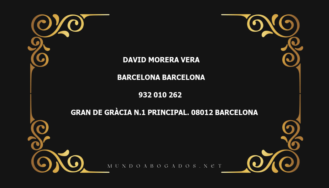 abogado David Morera Vera en la localidad de Barcelona