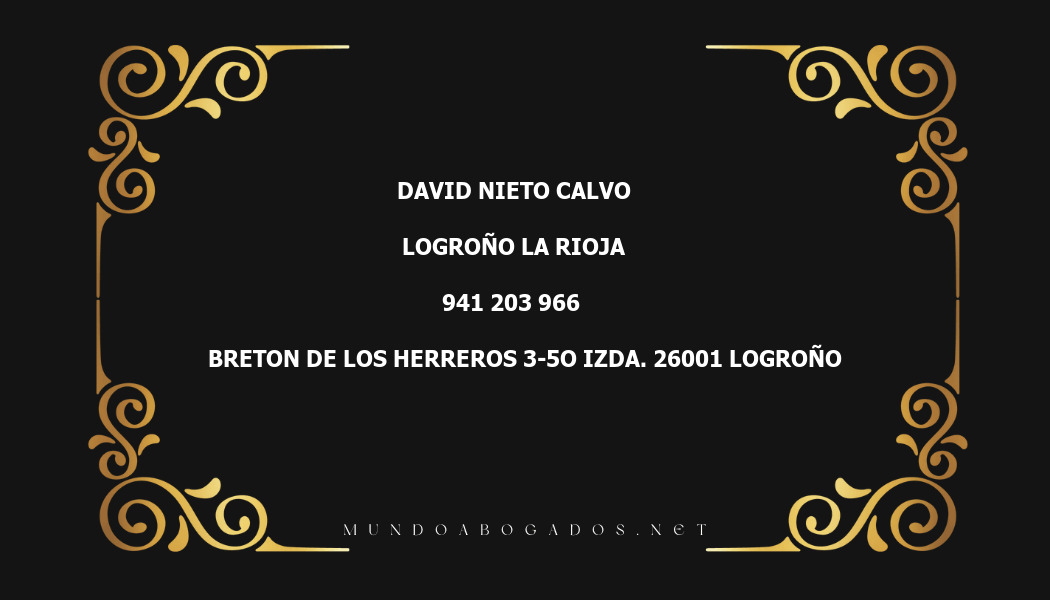 abogado David Nieto Calvo en la localidad de Logroño