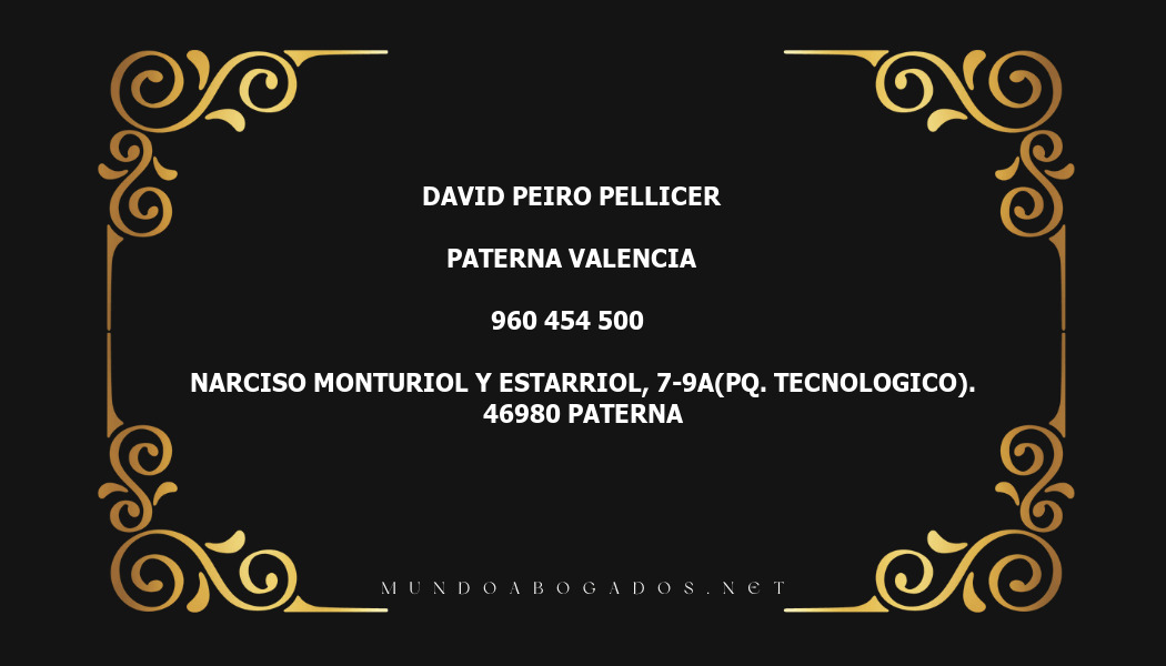 abogado David Peiro Pellicer en la localidad de Paterna