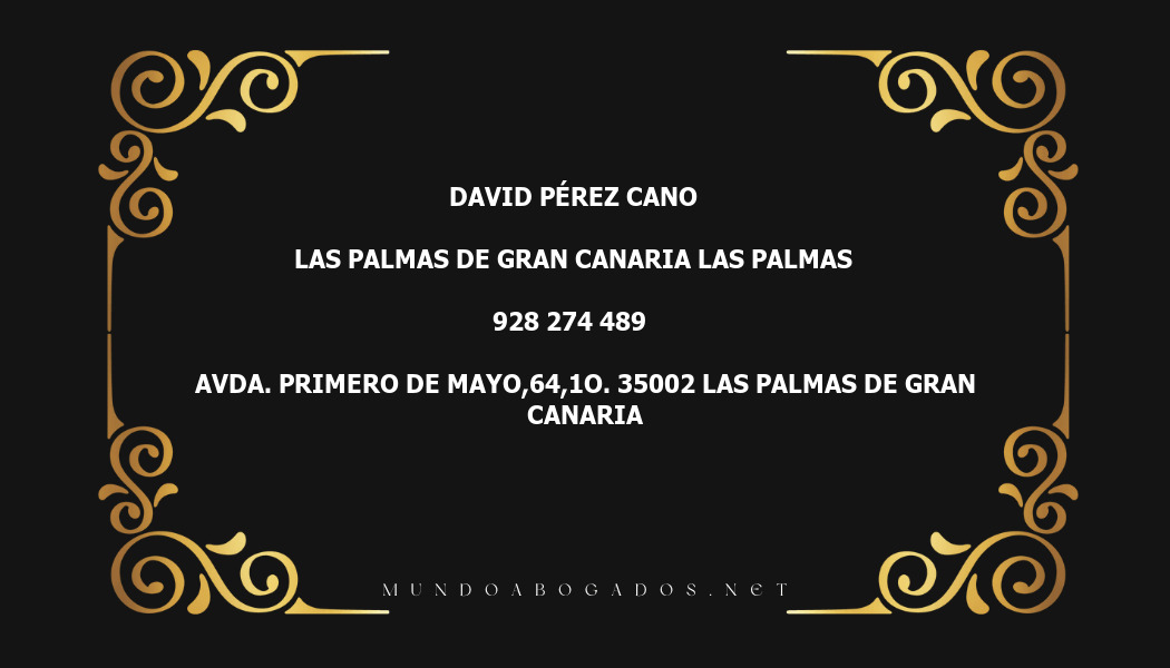 abogado David Pérez Cano en la localidad de Las Palmas de Gran Canaria