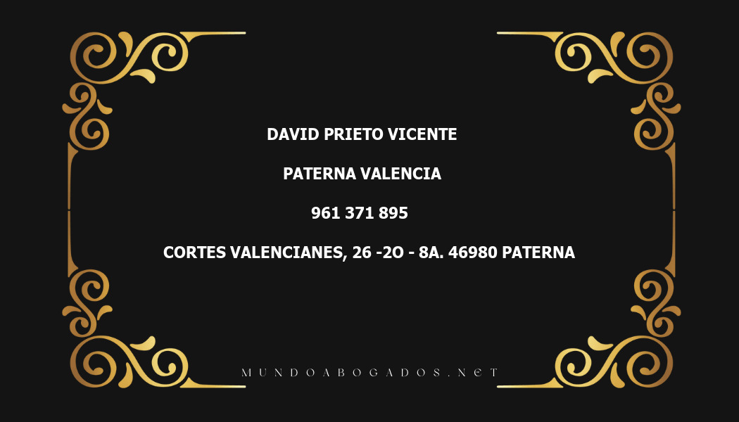 abogado David Prieto Vicente en la localidad de Paterna