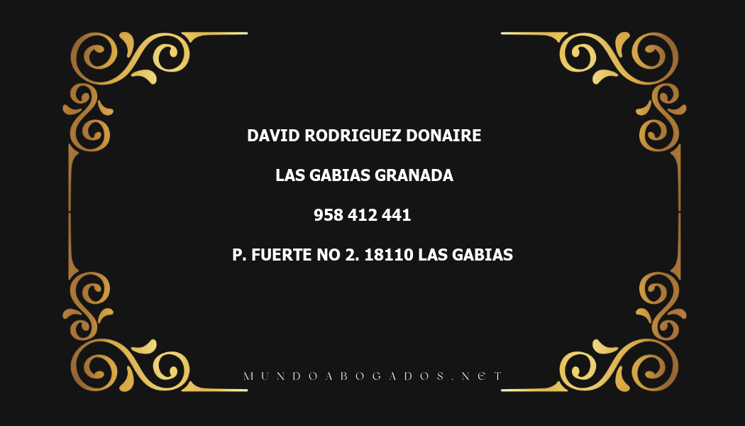 abogado David Rodriguez Donaire en la localidad de Las Gabias