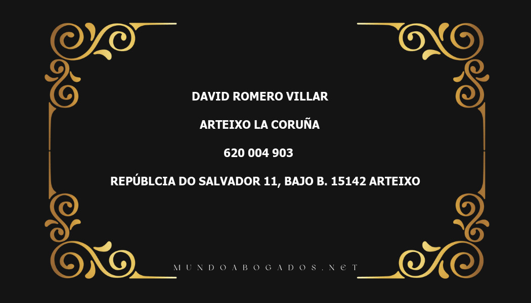 abogado David Romero Villar en la localidad de Arteixo