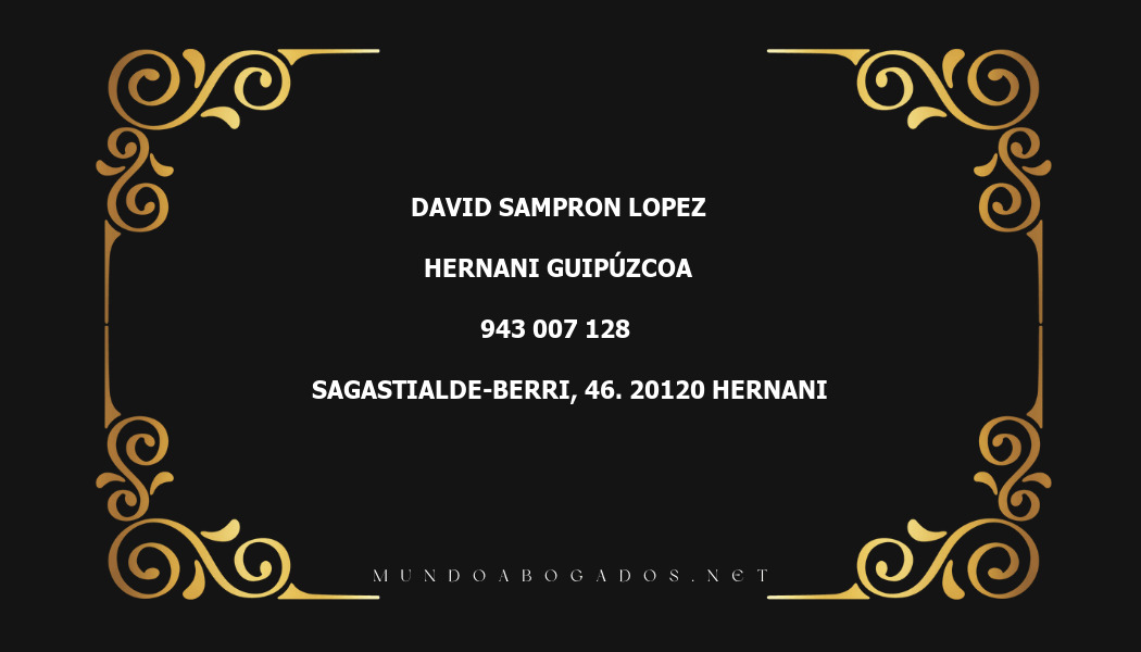 abogado David Sampron Lopez en la localidad de Hernani