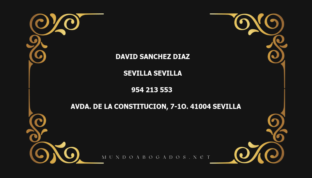 abogado David Sanchez Diaz en la localidad de Sevilla