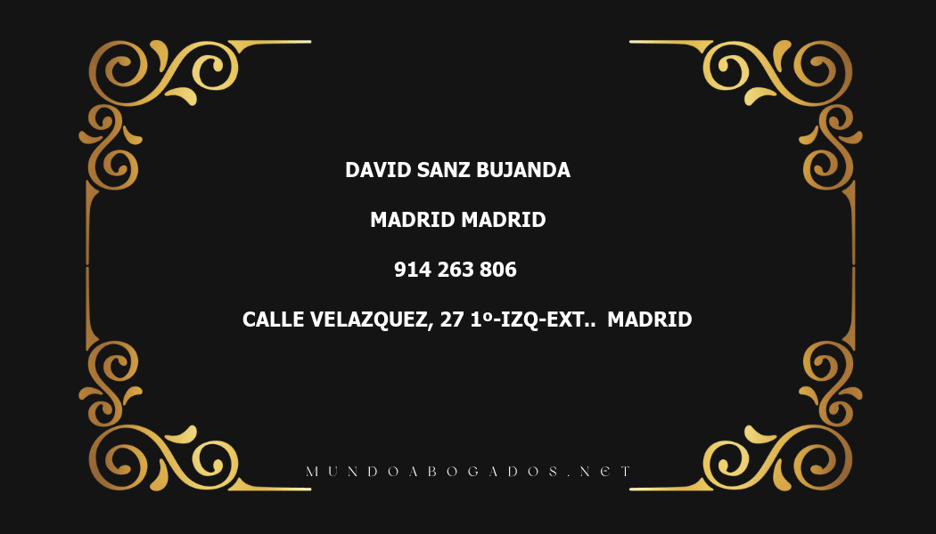 abogado David Sanz Bujanda en la localidad de Madrid