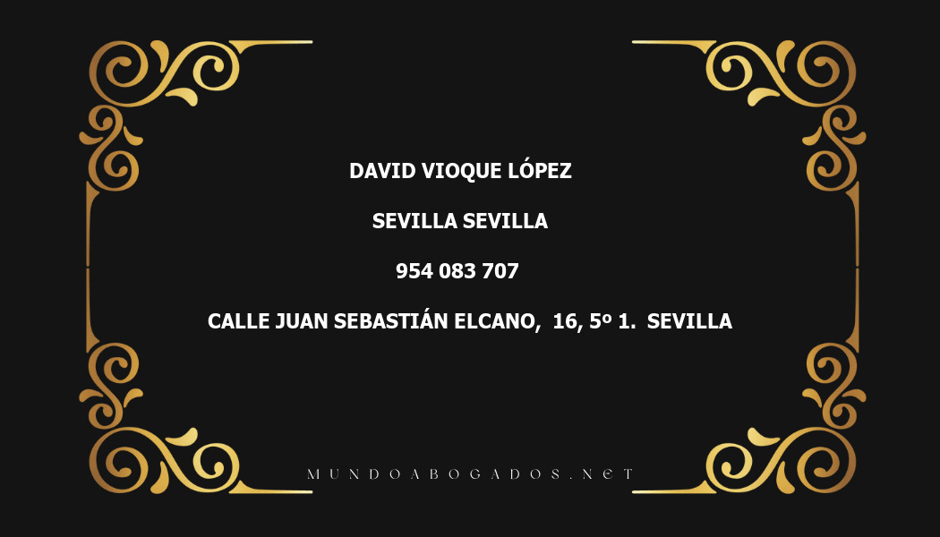 abogado David Vioque López en la localidad de Sevilla